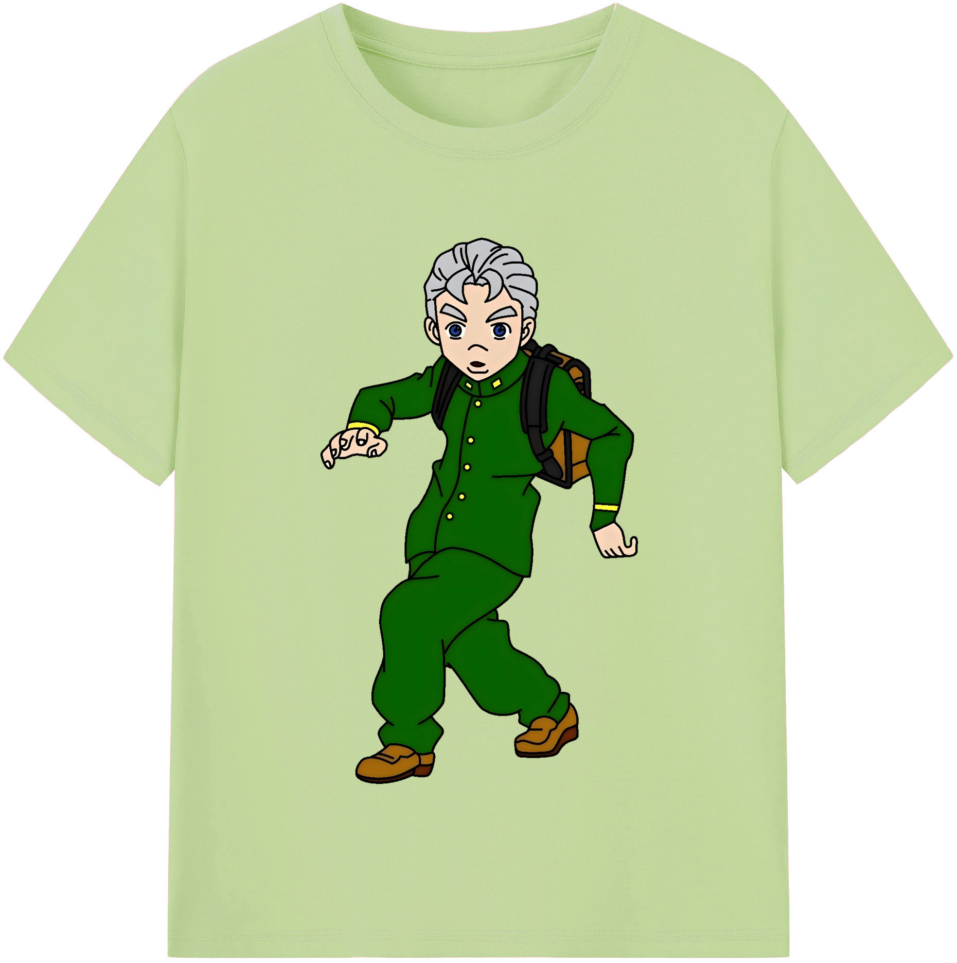 （画像用） ジョジョの奇妙な冒険 広瀨康一 JoJo's Bizarre Adventure Hirose Koichi 綿100％半袖Tシャツ（フロントプリント）